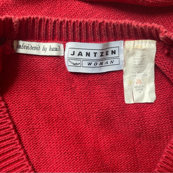 Jantzen Woman Hand Embroidered Fall Knit Sweater Vest - Picture 3 of 3